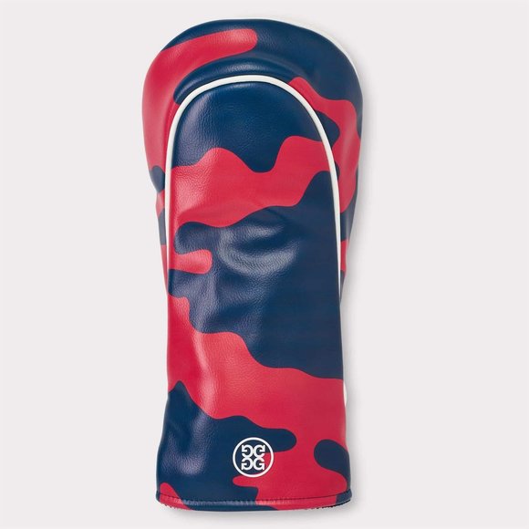 New G/FORE GFORE Driver Golf Head Cover - Leather Camo Blue Red White Re… - Picture 2 of 6